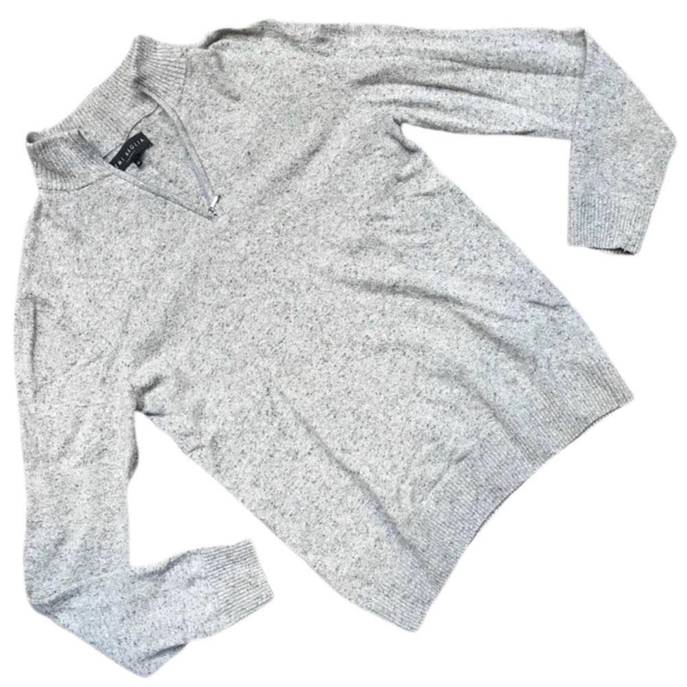 EMI MAGLIA Wool & Silk Blend Long Sleeve Half Zip